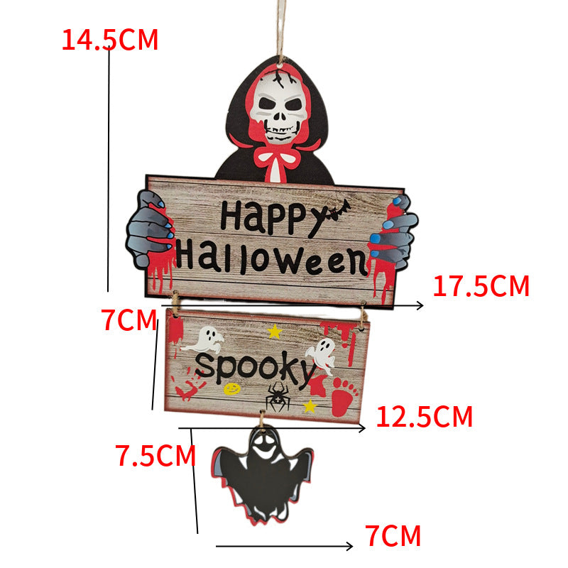 Hanging Halloween Wooden Sign Decorations
