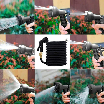 The Expandable Flexible Water Hose with Spray Gun is a must-have for any garden. With the ability to quickly expand up to 3x its original length and a built-in spray gun, you can easily water plants and clean hard-to-reach spaces. 