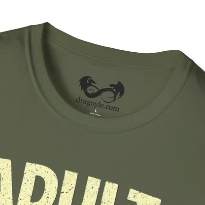 Green t-shirt with 'DRAG' text and brand logo on a white background