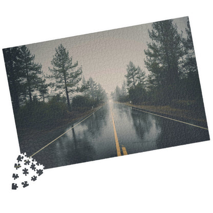 Embark on an adventurous journey with our Misty Rainy Road Trip Puzzle! With 110 to 1014 pieces, this challenging puzzle will keep you on the edge of your seat as you piece together a beautiful highway scene in the midst of a storm. Unleash your inner risk-taker and conquer this puzzle today!