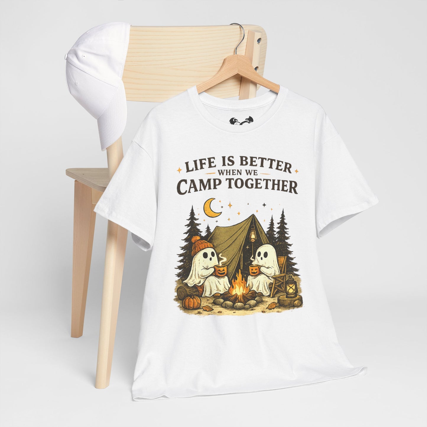 Life Is Better When We Camp Together Ghost Halloween Cotton T-Shirt
