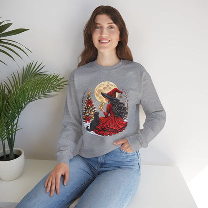 Christmas Witch Crewneck Sweatshirt – Magical Holiday Winter Design