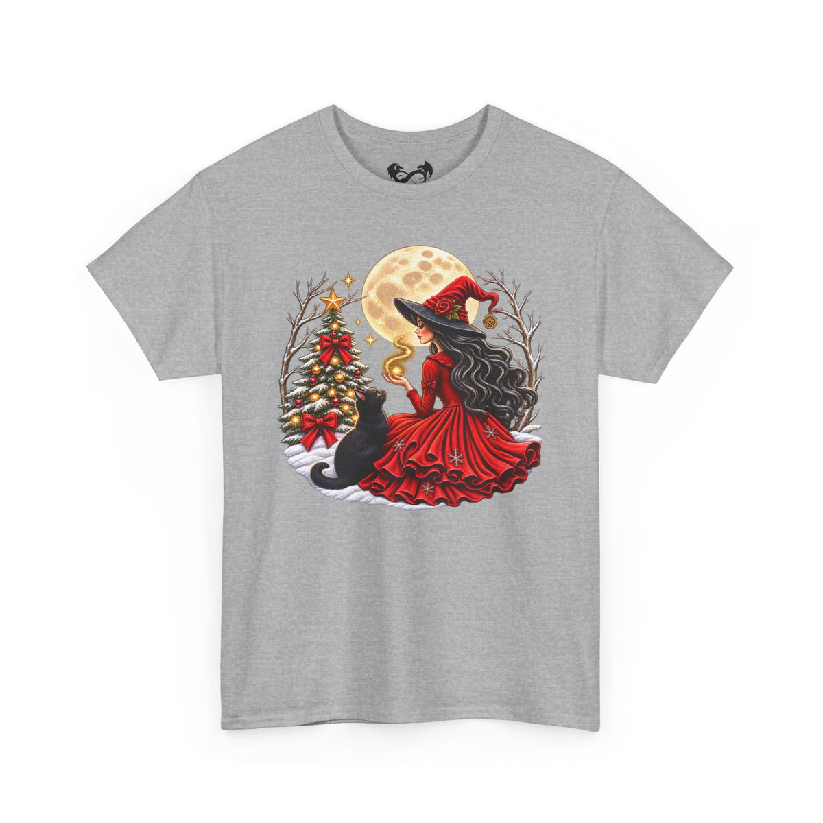 Witchy Christmas Magic Comfortable Cotton T-Shirt