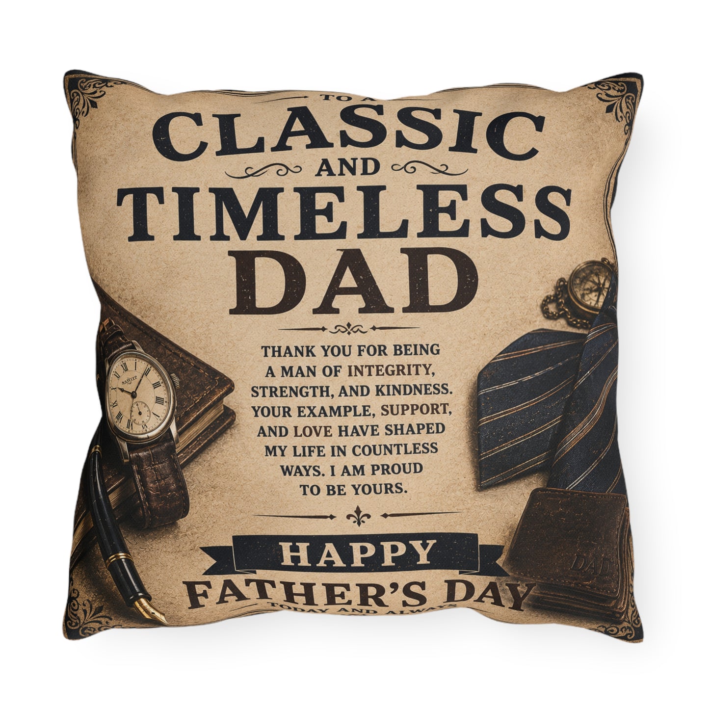 Personalized Blessings In Life With Daughter 2-Sided Scenic & Classic Father’s Day Pillow