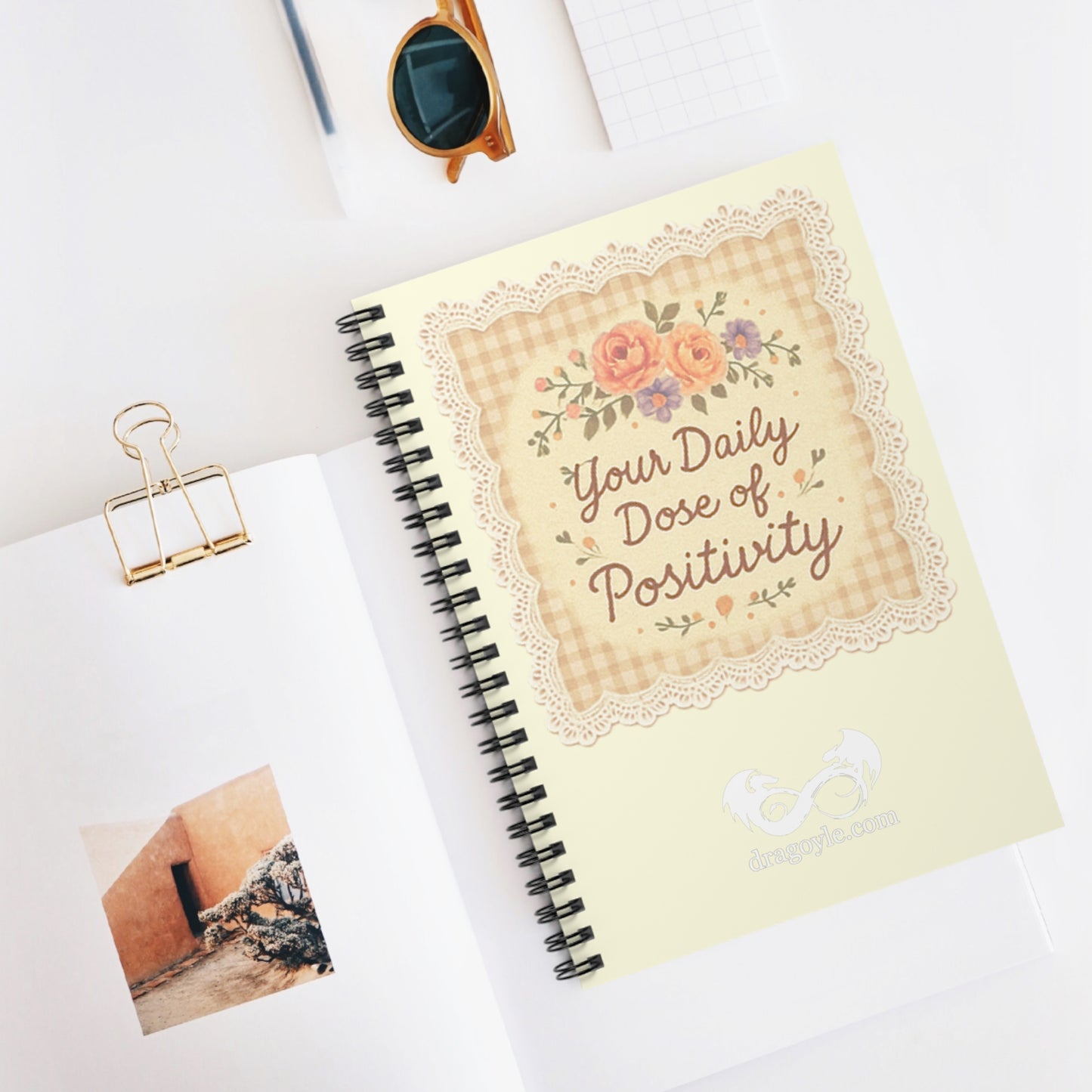 Add your name or a special message to this "Your Daily Dose of Positivity" Personalized Spiral Journal &amp; Transform your daily reflections into moments of growth with this personalized spiral journal. 