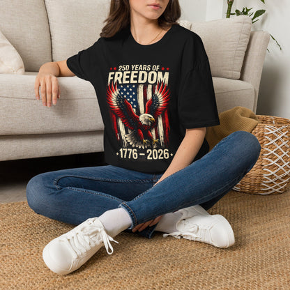 250 Years of Freedom Eagle Flag Comfortable Cotton Tee