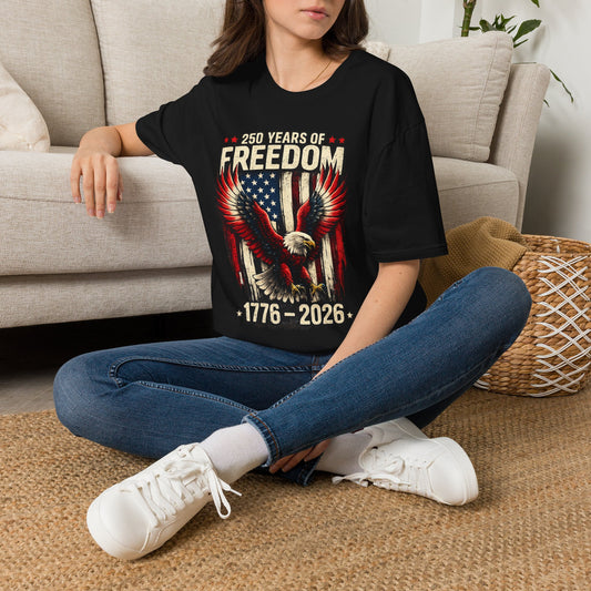 250 Years of Freedom Eagle Flag Comfortable Cotton Tee
