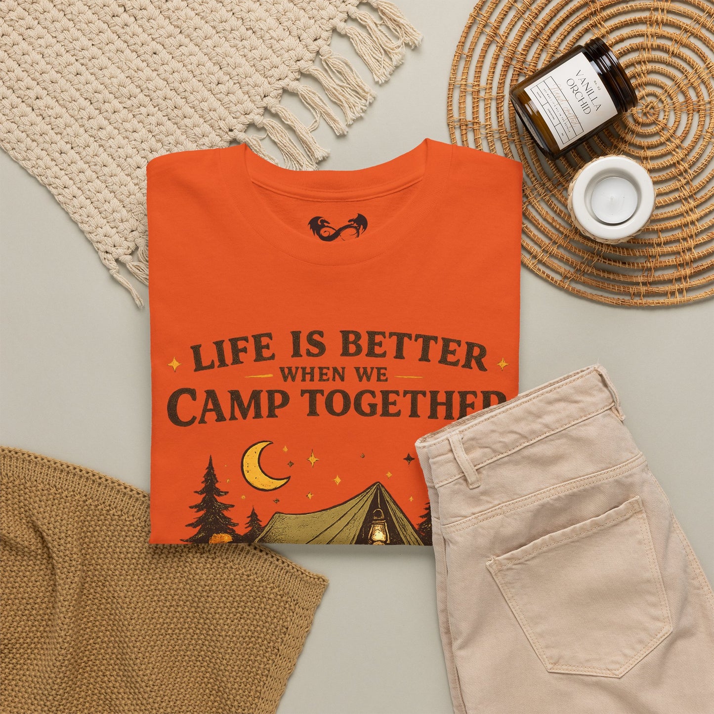 Life Is Better When We Camp Together Ghost Halloween Cotton T-Shirt