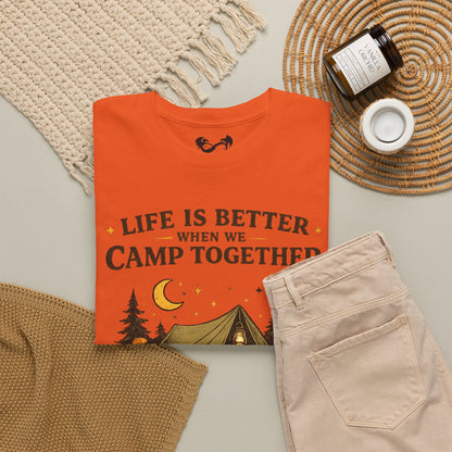 Life Is Better When We Camp Together Ghost Halloween Cotton T-Shirt