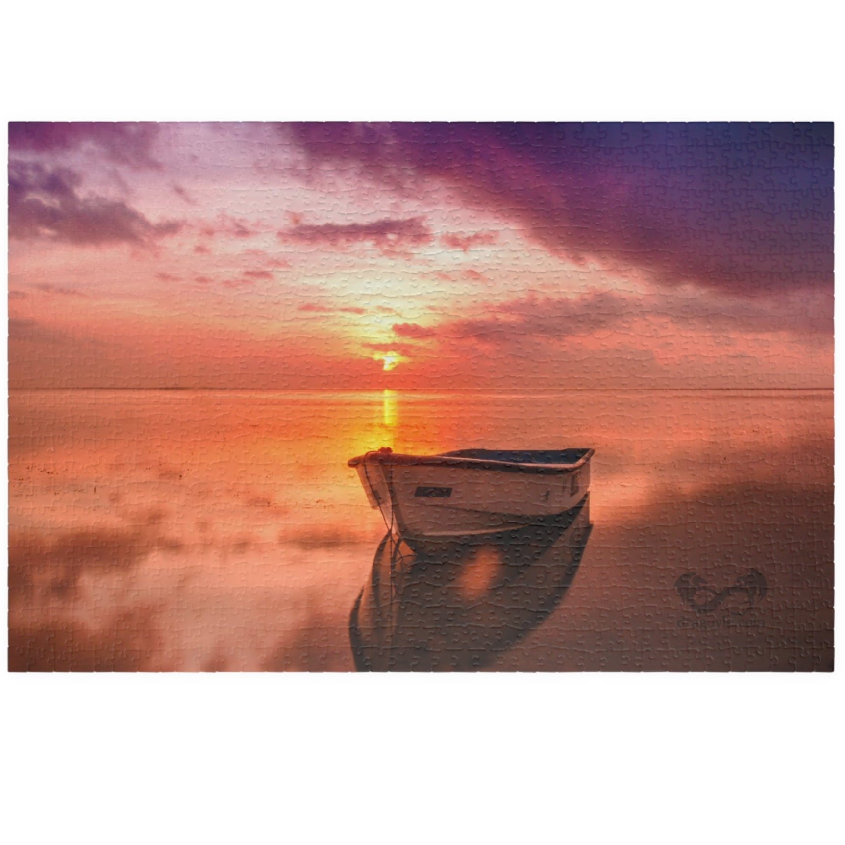 Escape the stress of everyday life and immerse yourself in the beauty of this Lake Boat Sunset Puzzle. With 110 to 1014 pieces, this puzzle will provide hours of relaxation and satisfaction as you piece together the vibrant sunset scene. 