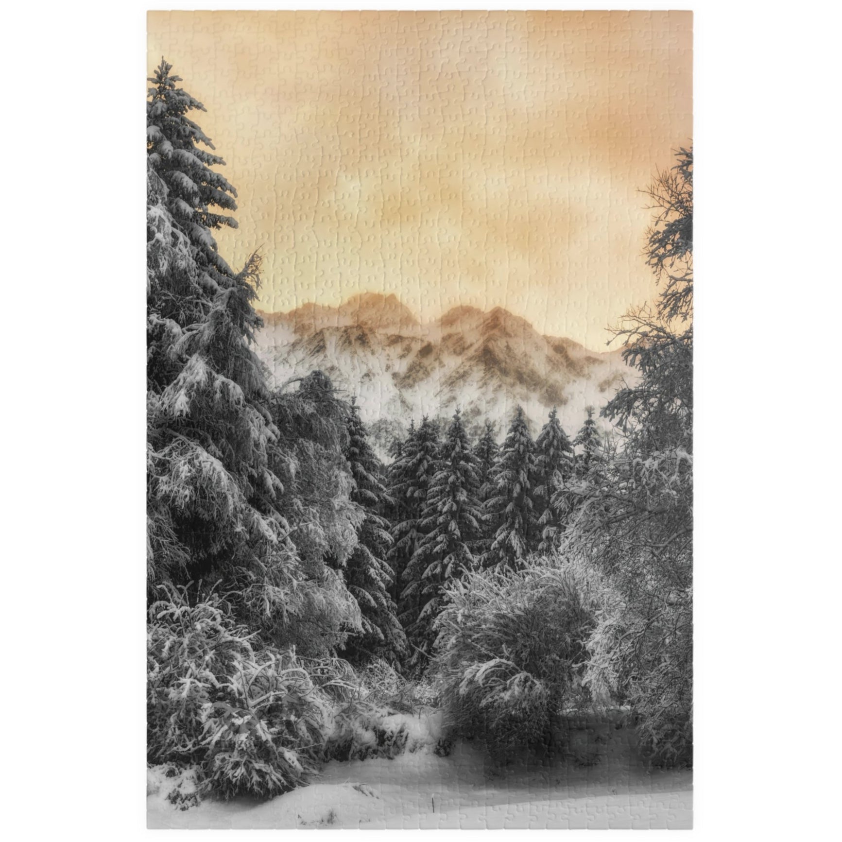 Escape into a magical winter wonderland with our Mystical Winter Mountains Puzzle. With 110 to 1014 pieces to assemble, this puzzle will offer hours of meditative relaxation and a sense of accomplishment once completed. Perfect for puzzle enthusiasts and those in need of a calming activity.