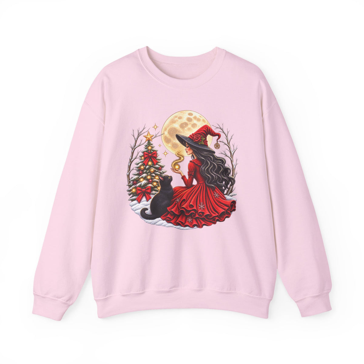 Christmas Witch Crewneck Sweatshirt – Magical Holiday Winter Design