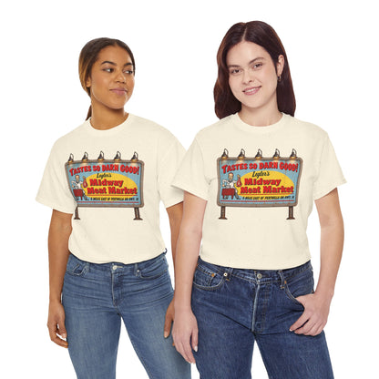 Jeepers Creepers Inspired Vintage Midway Meat Market Billboard  Cotton T-Shirt
