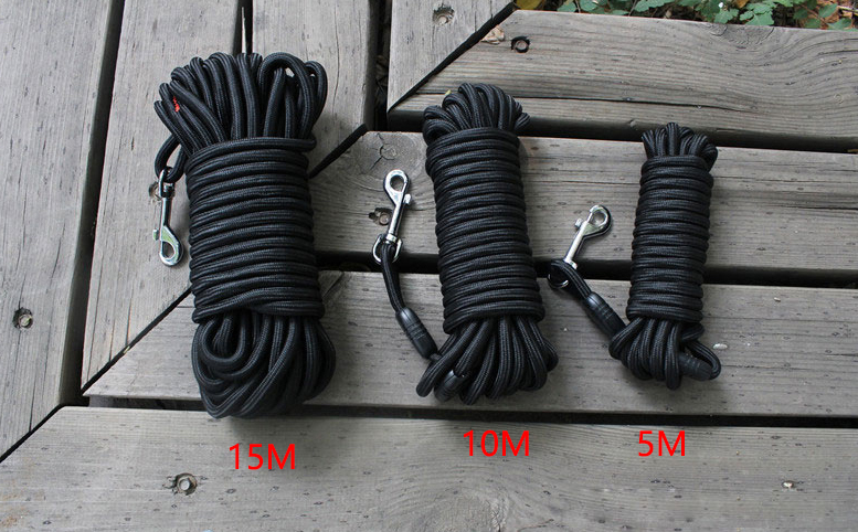 Outfit your pup in style with this long black nylon dog training leash. Crafted from durable materials, this leash is designed to last. Its adjustable length ensures you have the ideal fit and control for any training needs.