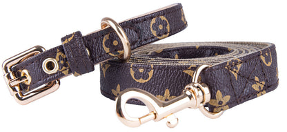 This PU Leather Flower Dog Collar and Leash set combines durability with style, crafted from high-quality synthetic leather for long-lasting wear. The floral design adds a tasteful, elegant touch to your pet’s daily walks, while sturdy construction is wear resistant and ensures secure handling.