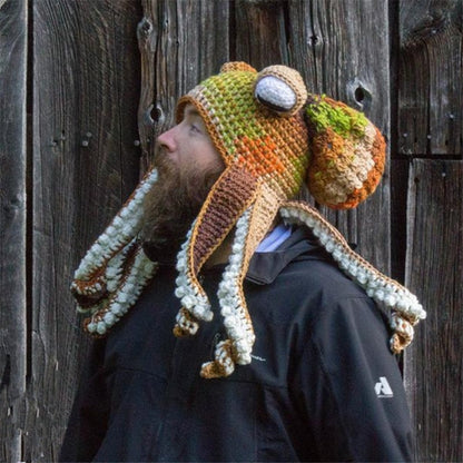 Funny Halloween Warm Wool Crochet Octopus Party Hat