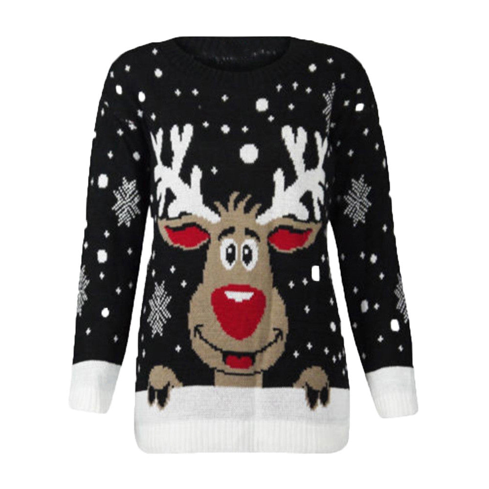 Brighten up the holiday season with the Christmas Reindeer Printed O-Neck Sweater! This festive sweater has been crafted with a cozy cotton blend fabric, featuring a beautiful reindeer print that will make you feel the joy of Christmas. Make this season one to remember with the perfect sweater!