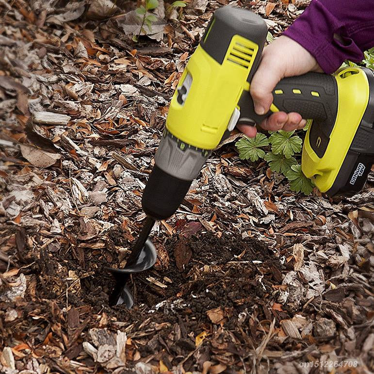 Designed for simple use, the Garden Hole Digger Auger Bit easily plants starts and bulbs. The bit has a 1/2 inch steel shaft to ensure stable operations and efficient digging. 