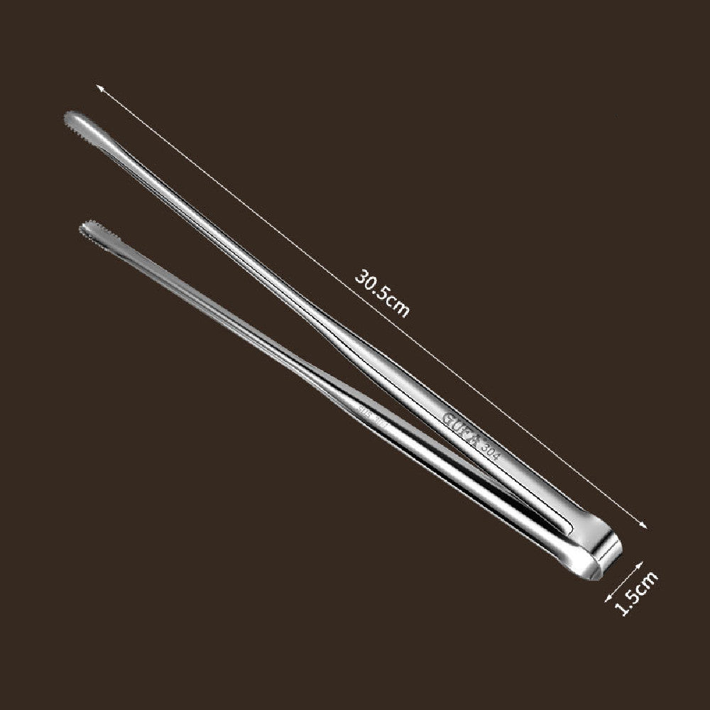 Stainless steel chopsticks with measurement details on a transparent background