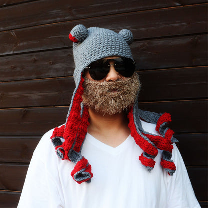Funny Halloween Warm Wool Crochet Octopus Party Hat