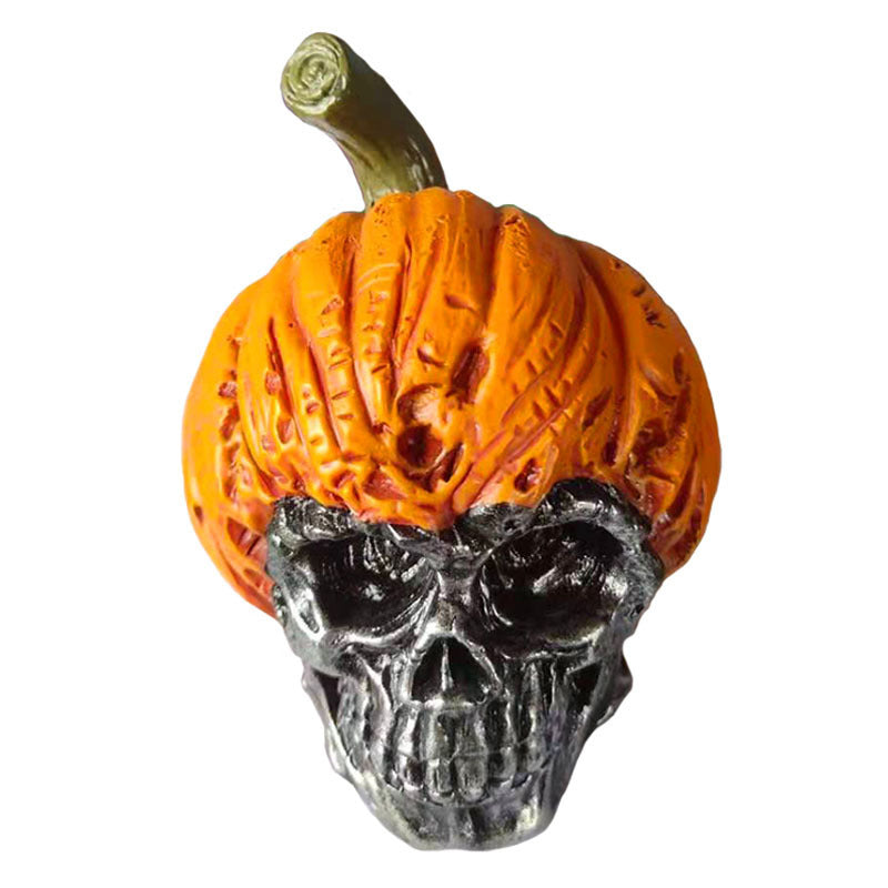 Unleash your daring spirit with these Halloween Resin Spooky Pumpkin Skulls! Add an eerie touch to your decorations and stand out among the regular pumpkins. Take a risk and embrace the spooky season with these unique and eye-catching skulls. 