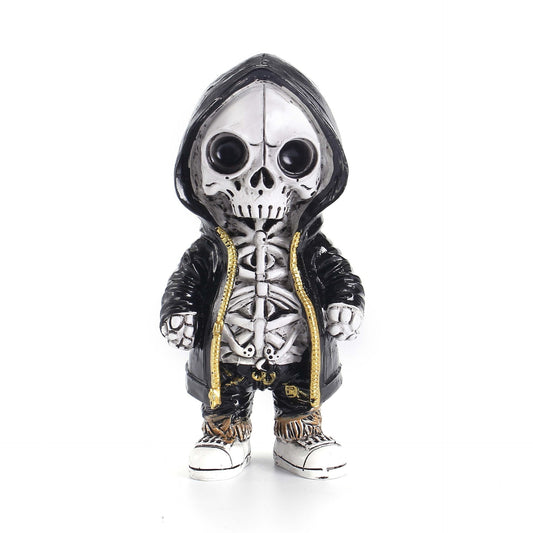 Add a spooky touch to your Halloween decor with this Resin Skeleton Doll Decoration. Crafted from durable resin, it offers a realistic skeletal look that's perfect for creating an eerie atmosphere. 