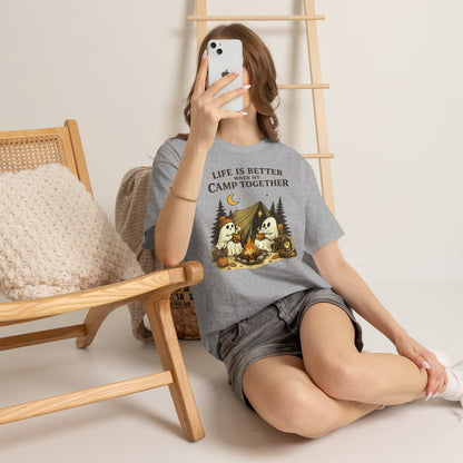 Life Is Better When We Camp Together Ghost Halloween Cotton T-Shirt