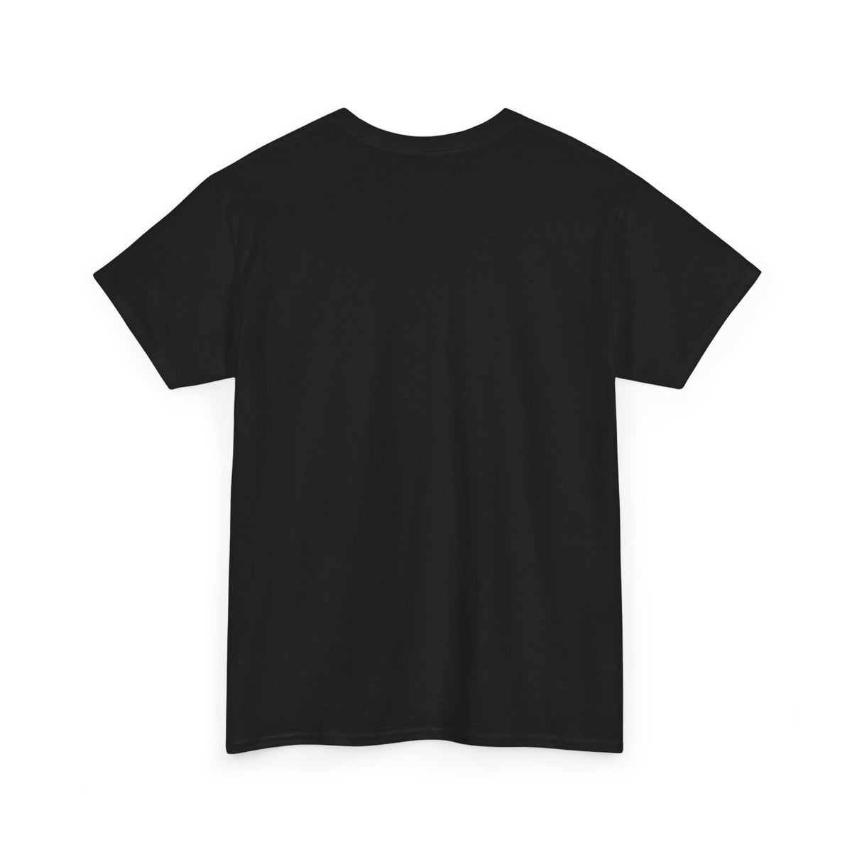 A navy blue short-sleeve crewneck t-shirt shown from the back, laid flat against a solid white background.