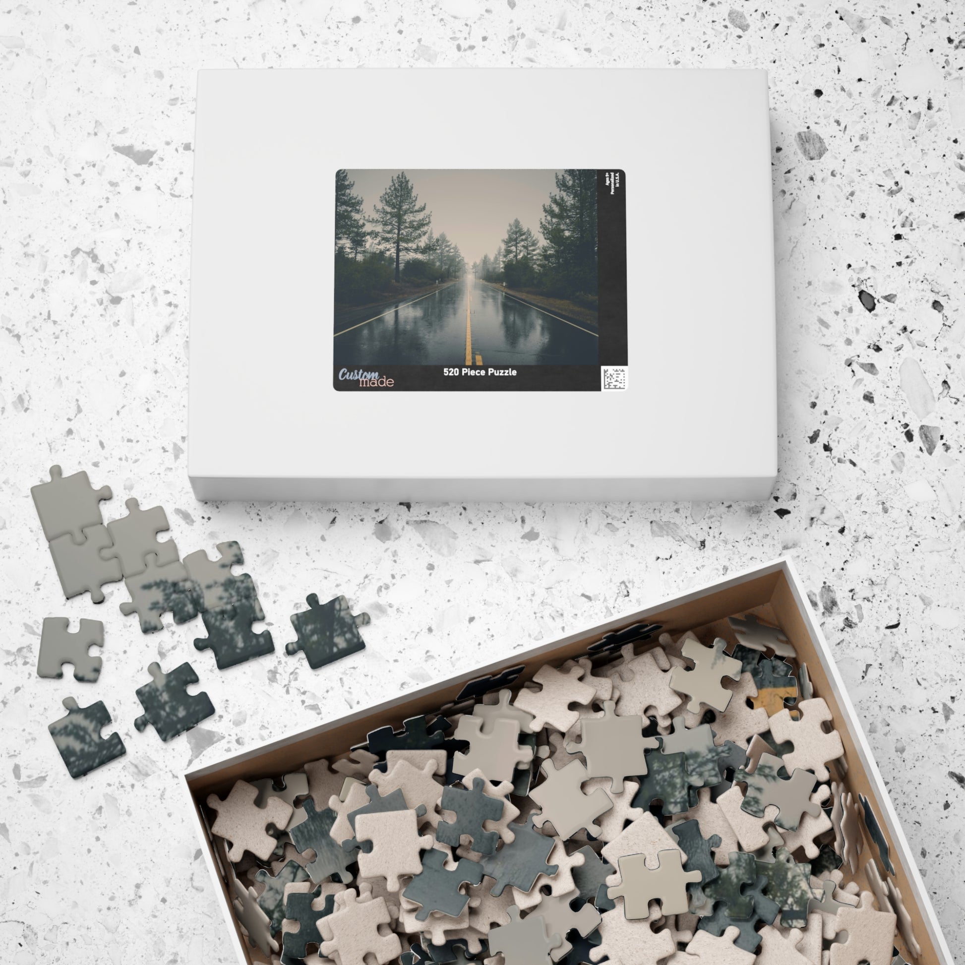Embark on an adventurous journey with our Misty Rainy Road Trip Puzzle! With 110 to 1014 pieces, this challenging puzzle will keep you on the edge of your seat as you piece together a beautiful highway scene in the midst of a storm. Unleash your inner risk-taker and conquer this puzzle today!