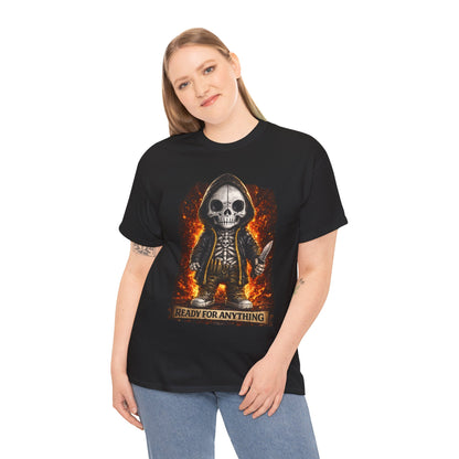 Embrace your adventurous spirit with this versatile skeleton graphic tee. Crafted from 100% pure cotton, it delivers exceptional comfort for everyday wear, whether you're tackling a busy day or relaxing with friends.