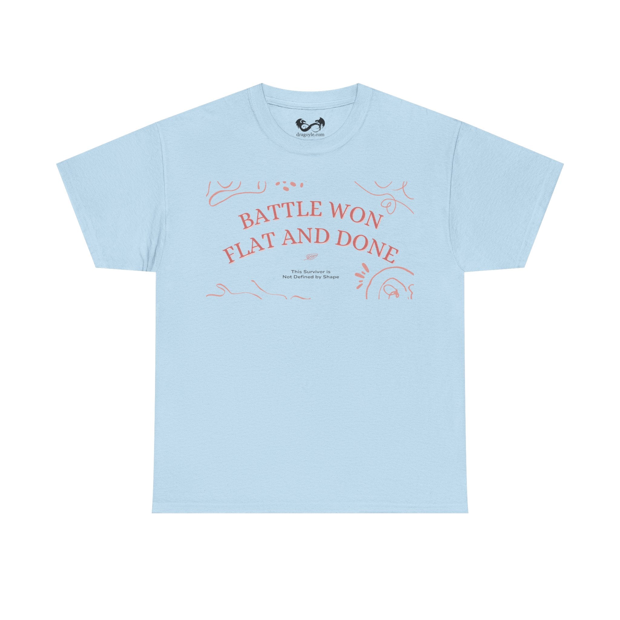 The Battle Won, Flat and Done Heavy Cotton Tee is the ultimate combination of style and comfort. Made with high-quality heavy cotton, this tee is durable and soft to the touch. Perfect for everyday wear or a night out, you'll always feel confident and ready to take on the day in this stylish tee.