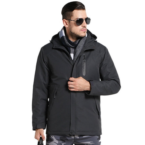Stay warm and dry in any weather with our Warm Waterproof USB Heated Jacket! Featuring built-in heating technology and a waterproof exterior, this jacket is perfect for the cold and rainy days. Simply plug in any power bank and stay toasty and comfortable wherever you go. 