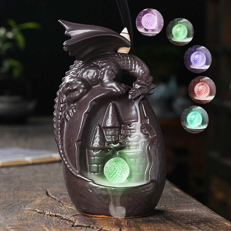 Transform your space into a tranquil oasis with our European Ceramic Dragon Back Flow Incense Burner. The intricately designed dragon allows for a mesmerizing back flow effect, providing a soothing and calming atmosphere. Perfect for relaxation, meditation, or adding a touch of elegance to any room.