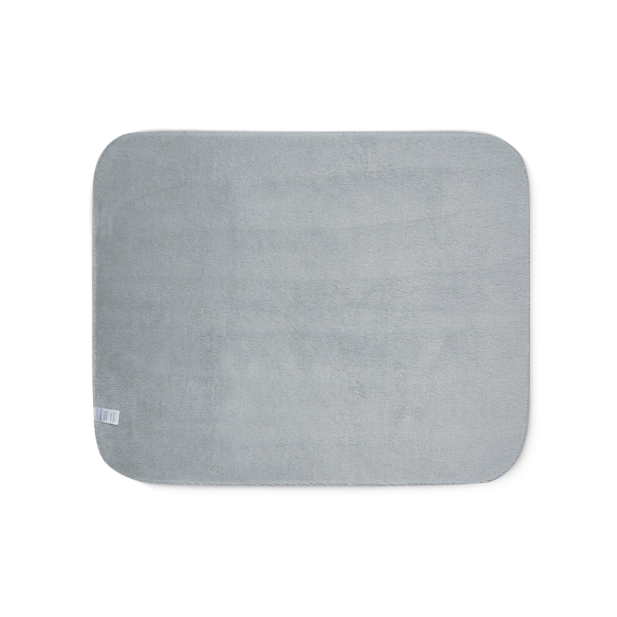 Gray rectangular mat on a white background