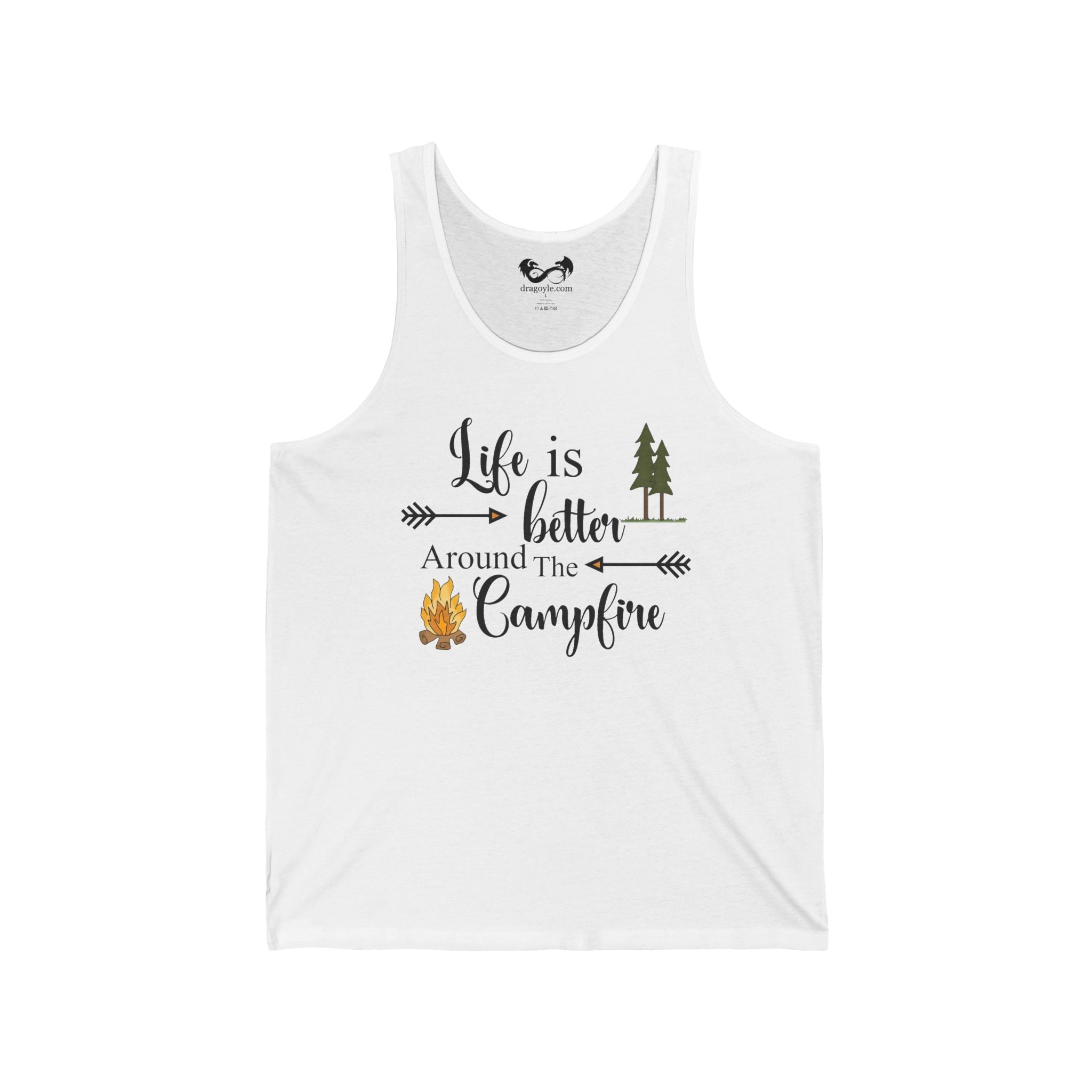 Embrace the warmth and camaraderie of the outdoors with the Life is Better Around the Campfire Unisex Jersey Tank. Crafted for comfort and style, this tank lets you enjoy every moment by the fire, whether you're sharing stories or roasting marshmallows.