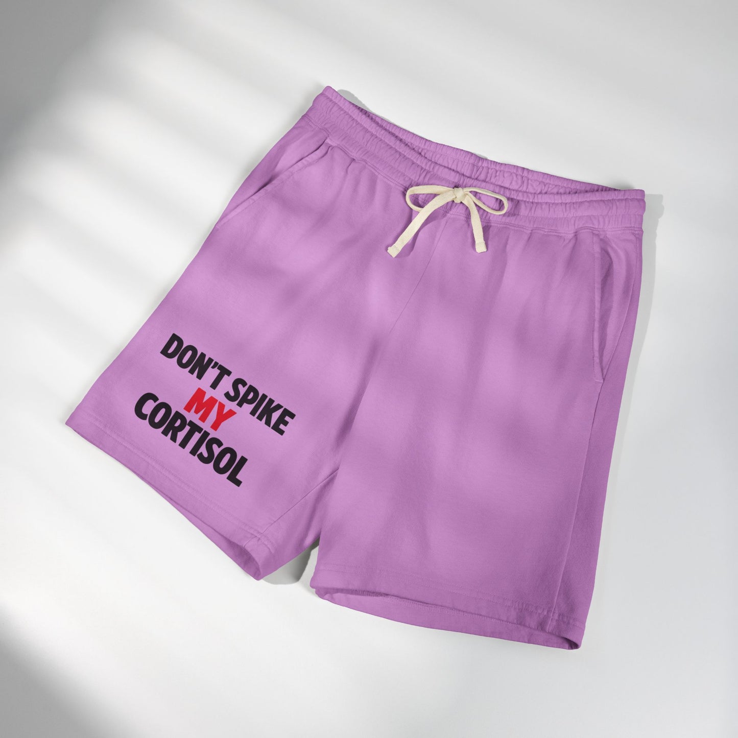Lightweight "Don’t Spike My Cortisol" Fleece Lounge Shorts