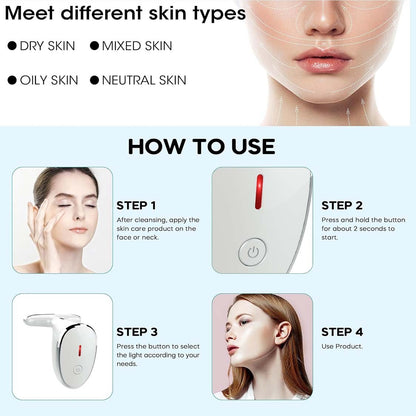 This Red Light Therapy Face Massager utilizes the power of red light therapy to improve skin tone, reduce wrinkles and fine lines, and promote collagen production. With regular use, this device can provide noticeable improvements in skin texture and appearance, leaving you with a rejuvenated and radiant complexion.