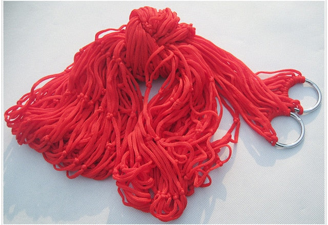 Engineered for comfort and durability, this single-person hammock features a breathable mesh nylon construction that promotes airflow and resists moisture absorption. The lightweight design makes it ideal for backpacking, camping, or backyard relaxation.