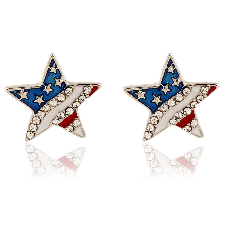 American Independence Day Flag Stud Earrings