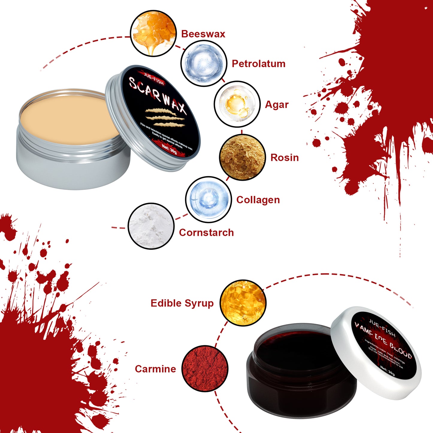 Unleash your daring side this Halloween with our SFX Halloween Wound Makeup Kit. Designed to create realistic wounds and injuries, this kit is perfect for adding spine-chilling detail to your costume. Easy to apply and blend, it lets you craft everything from fresh cuts to deep gashes, enhancing your look with professional-grade effects. Make your Halloween unforgettable with wounds that thrill and impress.