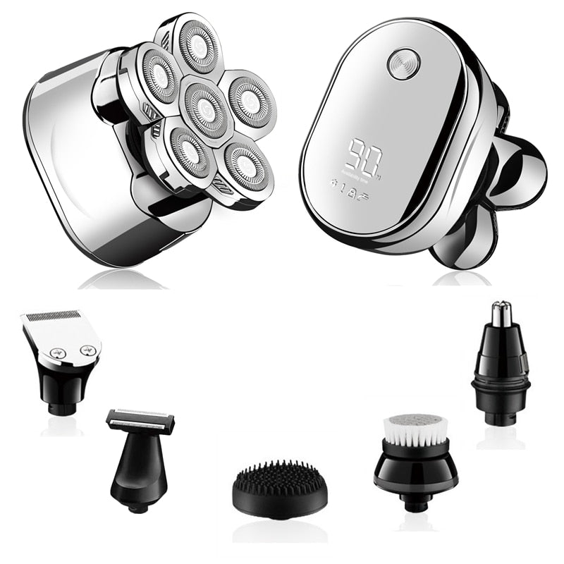 This electric shaver features efficient cutting technology designed for clean, comfortable results across different hair lengths and facial contours. Ideal for men seeking a streamlined grooming routine, this all-in-one solution eliminates the need for separate tools while maintaining salon-quality performance at home.