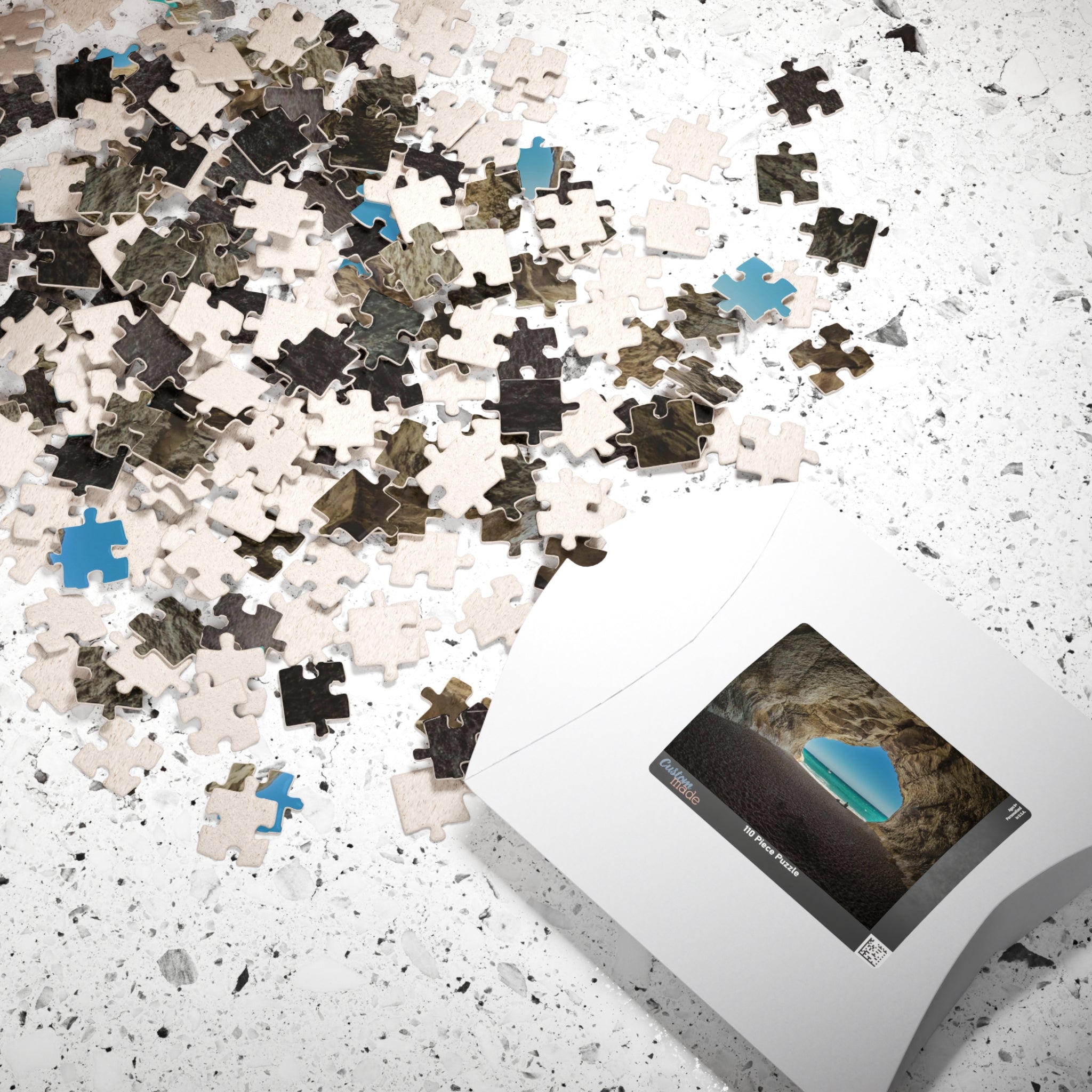 Unleash your inner adventurer with our Cave At The Beach puzzle! This quirky puzzle features 110 to 1014 pieces that will challenge and entertain you for hours. Escape to the beach and get lost in the beautiful and mysterious cave depicted in this puzzle.