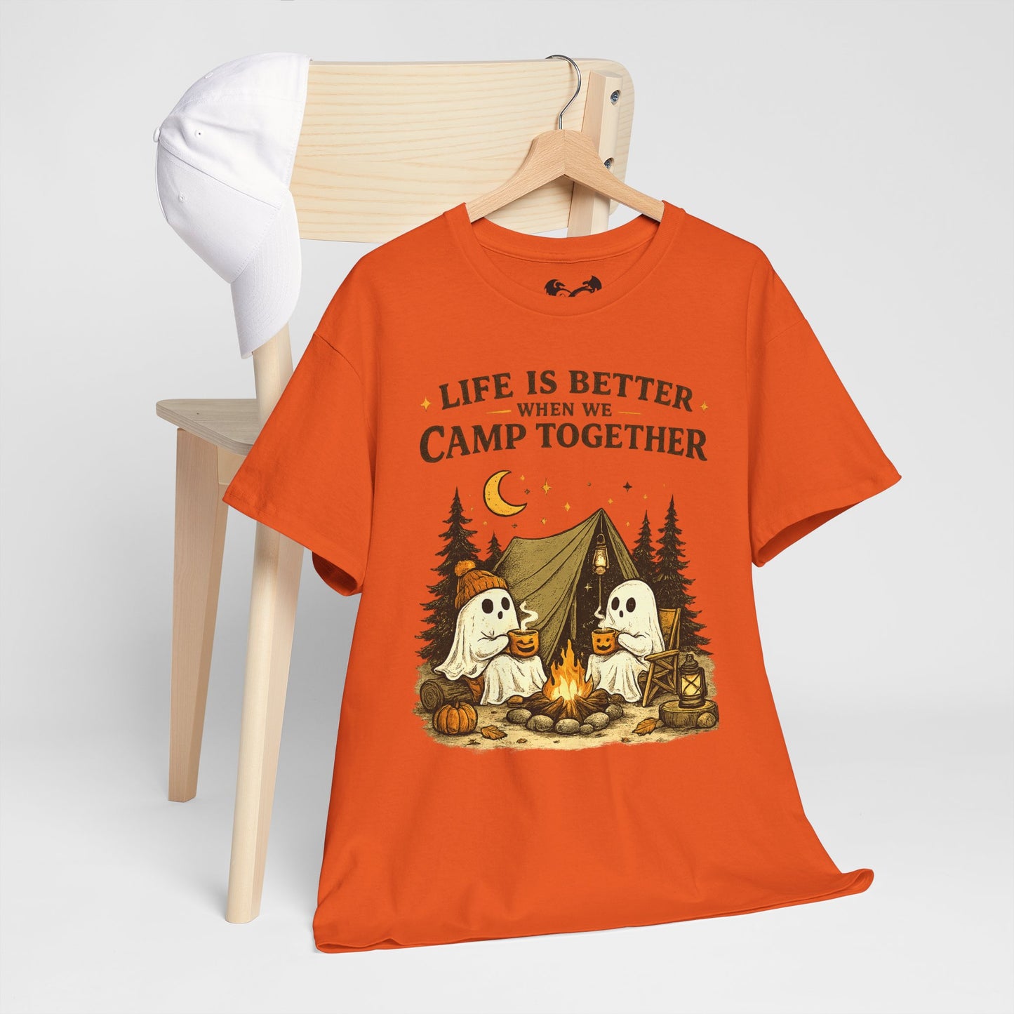 Life Is Better When We Camp Together Ghost Halloween Cotton T-Shirt