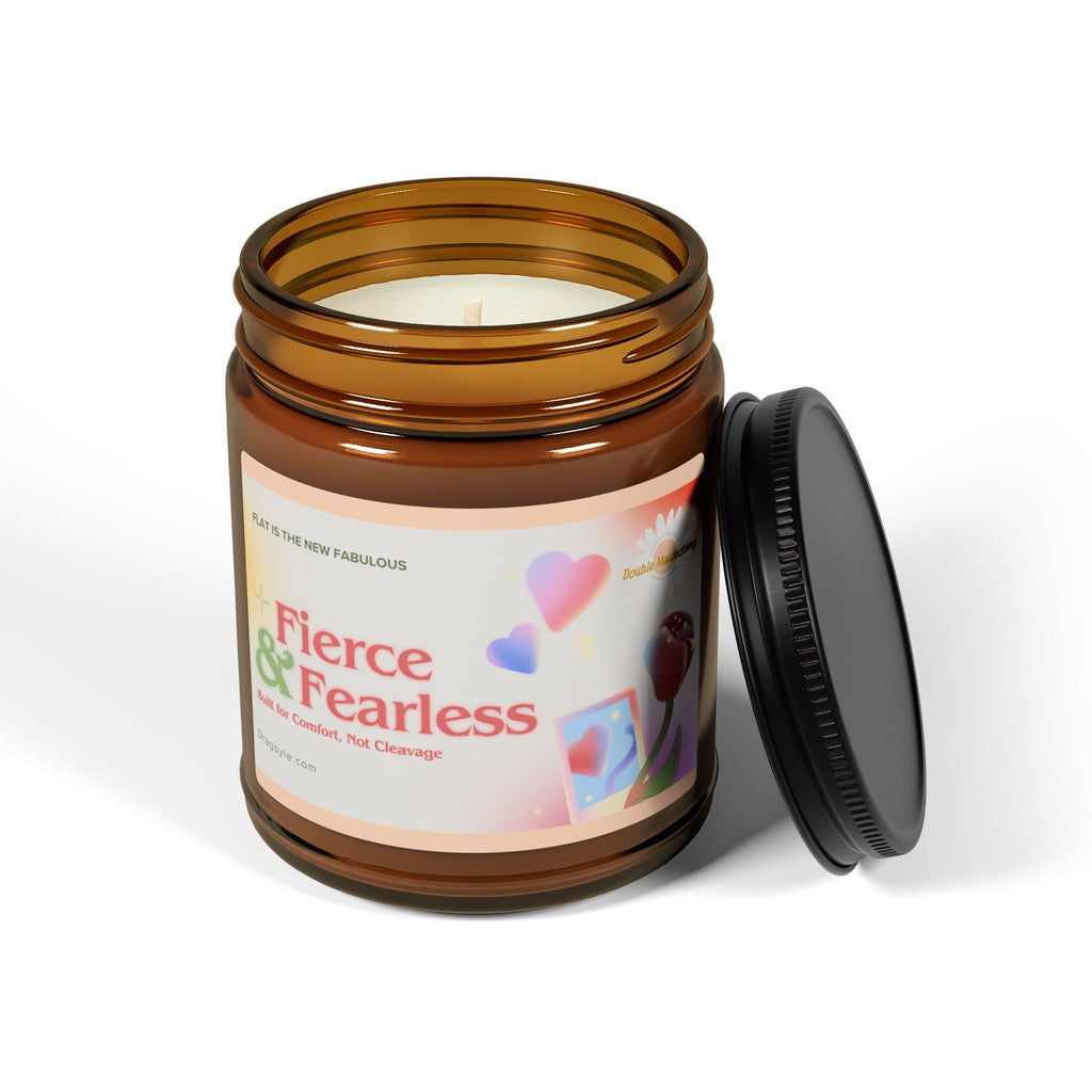 Transform your ambiance with our Fierce &amp; Fearless Scented Soy Candles. Made with high-quality soy wax, these candles emit a strong and bold fragrance that will fill your space with confidence and fearlessness. Elevate your mood and surroundings with each burn.