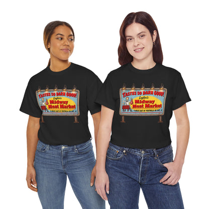 Jeepers Creepers Inspired Vintage Midway Meat Market Billboard  Cotton T-Shirt