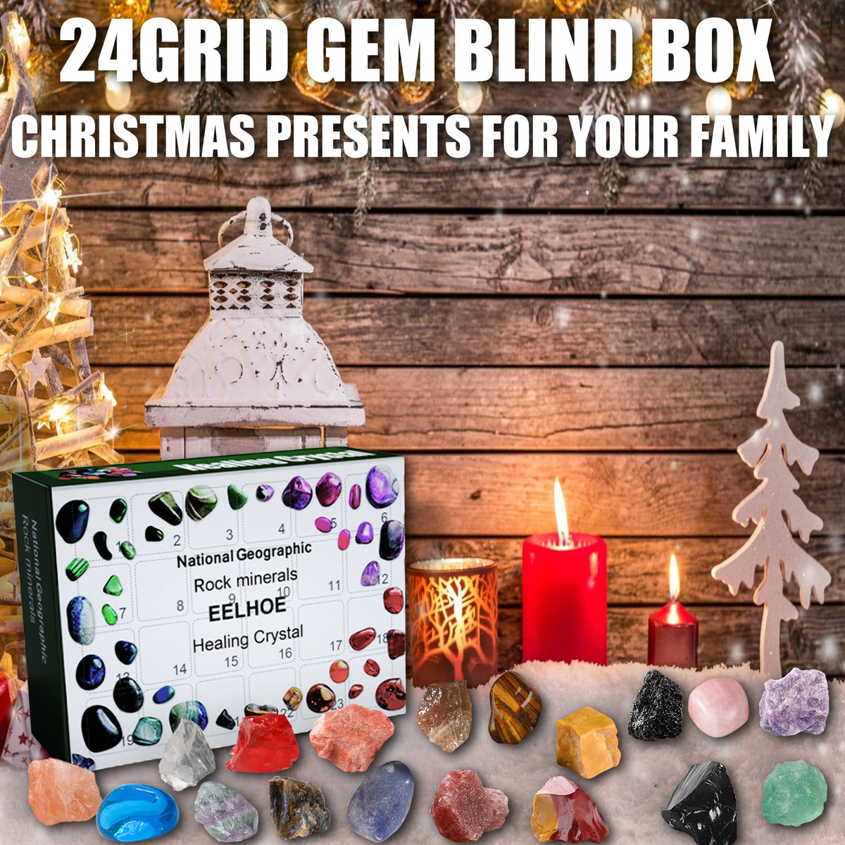 24 Grid Healing Crystals & Gemstones Gift Box