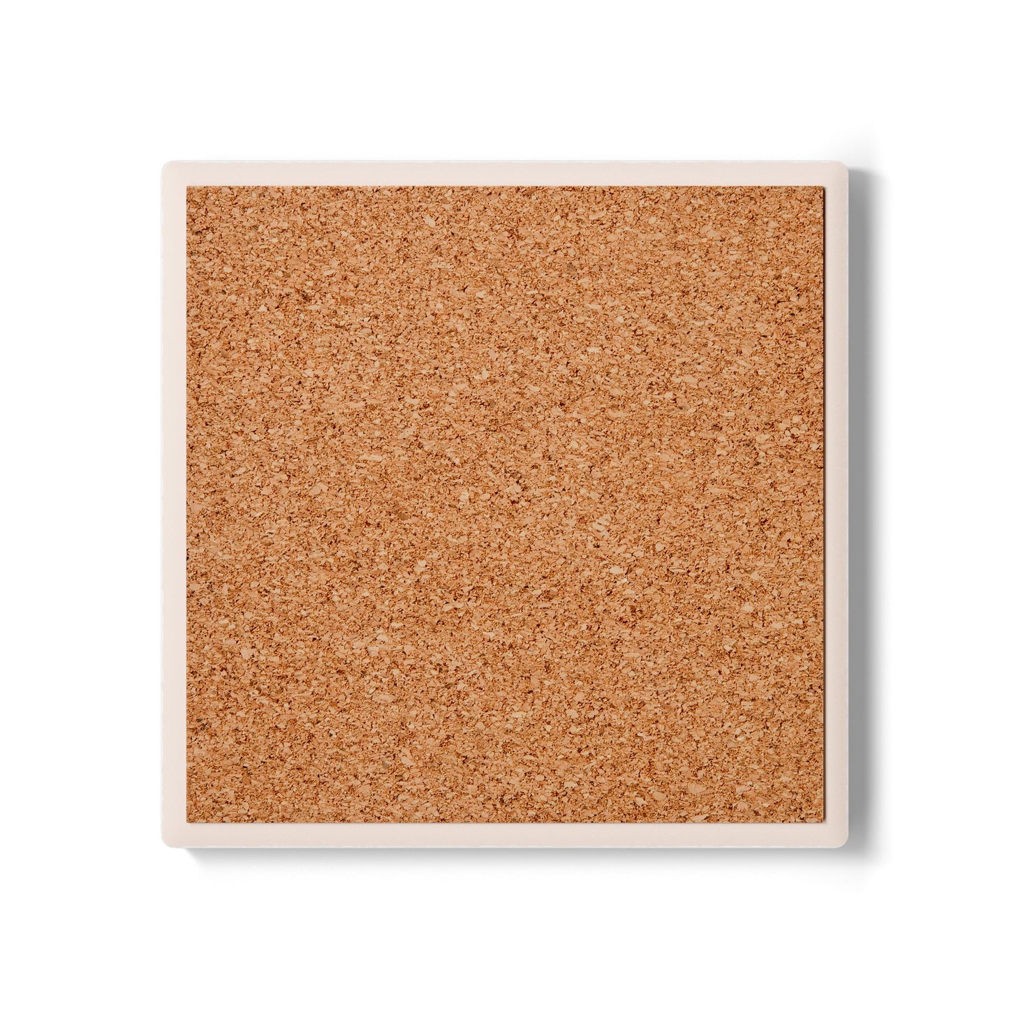 Cork bulletin board with a white frame on a white background