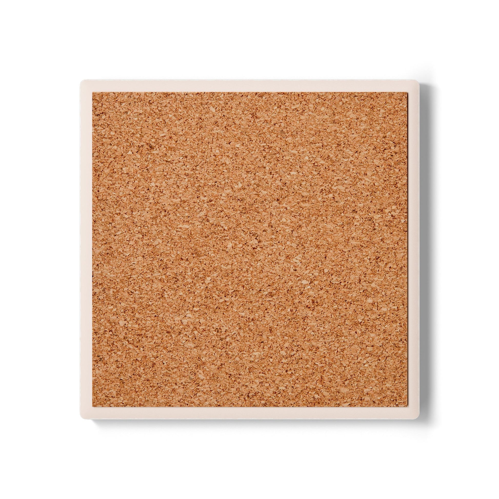 Cork bulletin board with a white frame on a white background