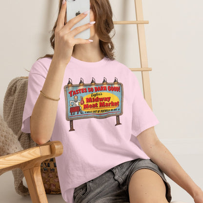 Jeepers Creepers Inspired Vintage Midway Meat Market Billboard  Cotton T-Shirt
