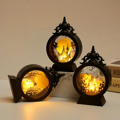 Portable Retro Halloween Decorative LED Wind Lanterns